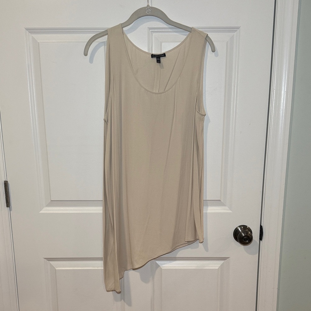 Eileen Fisher Beige Cream Asymmetrical Tank Top